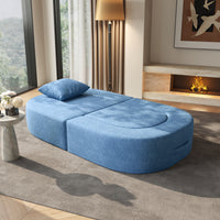 Foldable Sofa Bed, Compressed Pure Sponge Teddy Velvet Floor Couch, 4 Color Options Multi-Functional Sleeper Chair for Living Room Bedroom