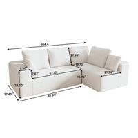 Modern Horizontal-Rib Fabric 4-Seater Sofa – 4-Color Options, Modular Upholstered Sofa for Living Room