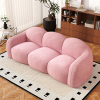 Double Armrest Cloud Sofa, Compressed Pure Sponge Teddy Velvet Couch, 4 Color Options Plush Upholstered Sofa for Living Room