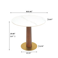 Light Luxury Conversation Table – Multi-Shape & Material Options + Column-Pattern Solid Wood Leg, Light Retro Leisure Table