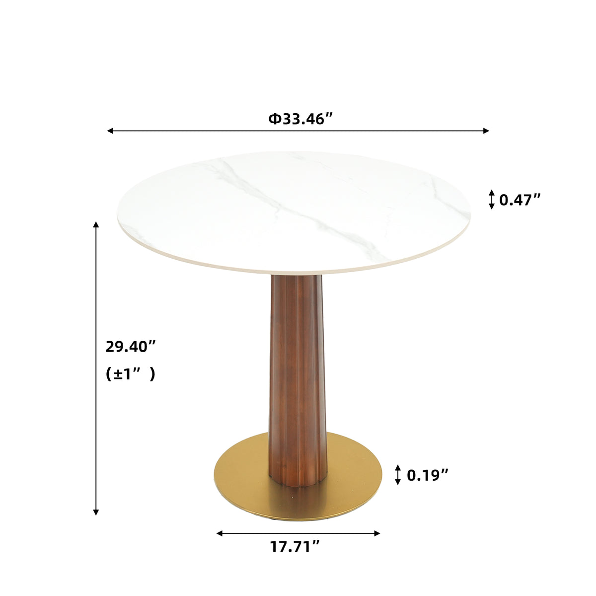Light Luxury Conversation Table – Multi-Shape & Material Options + Column-Pattern Solid Wood Leg, Light Retro Leisure Table