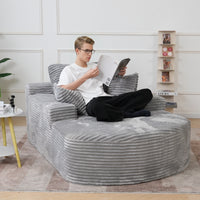 Double Armrest Chaise Lounge Lazy Sofa, Compressed Full Sponge Single Couch, 4 Color Options Corduroy Accent Chair