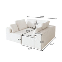 Modern Horizontal-Rib Fabric 4-Seater Sofa – 4-Color Options, Modular Upholstered Sofa for Living Room