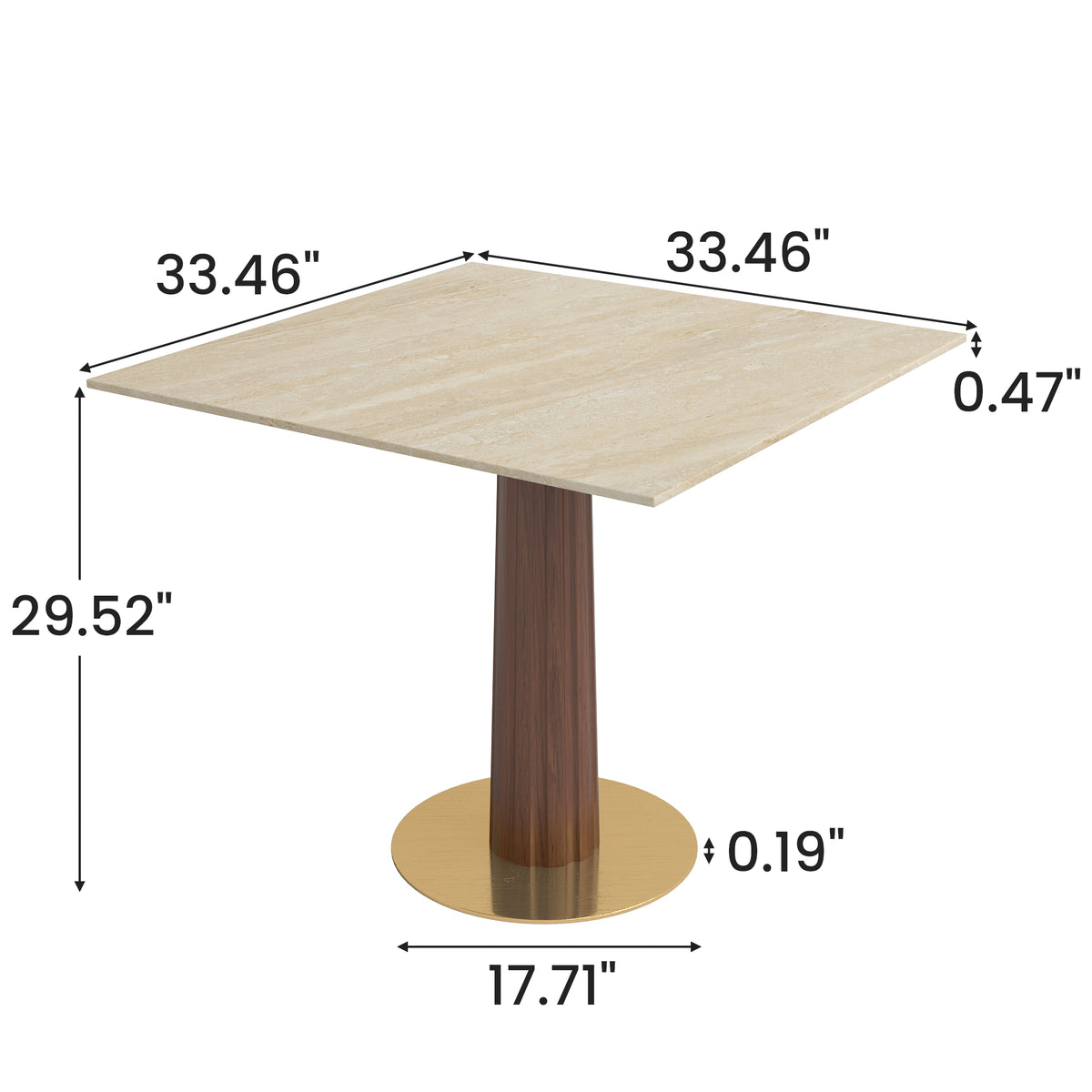 Light Luxury Conversation Table – Multi-Shape & Material Options + Column-Pattern Solid Wood Leg, Light Retro Leisure Table
