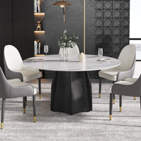 2 Sizes, 3 Tabletop Colors & 2 Leg Colors Round Dining Table – Optional Rotating Lazy Susan