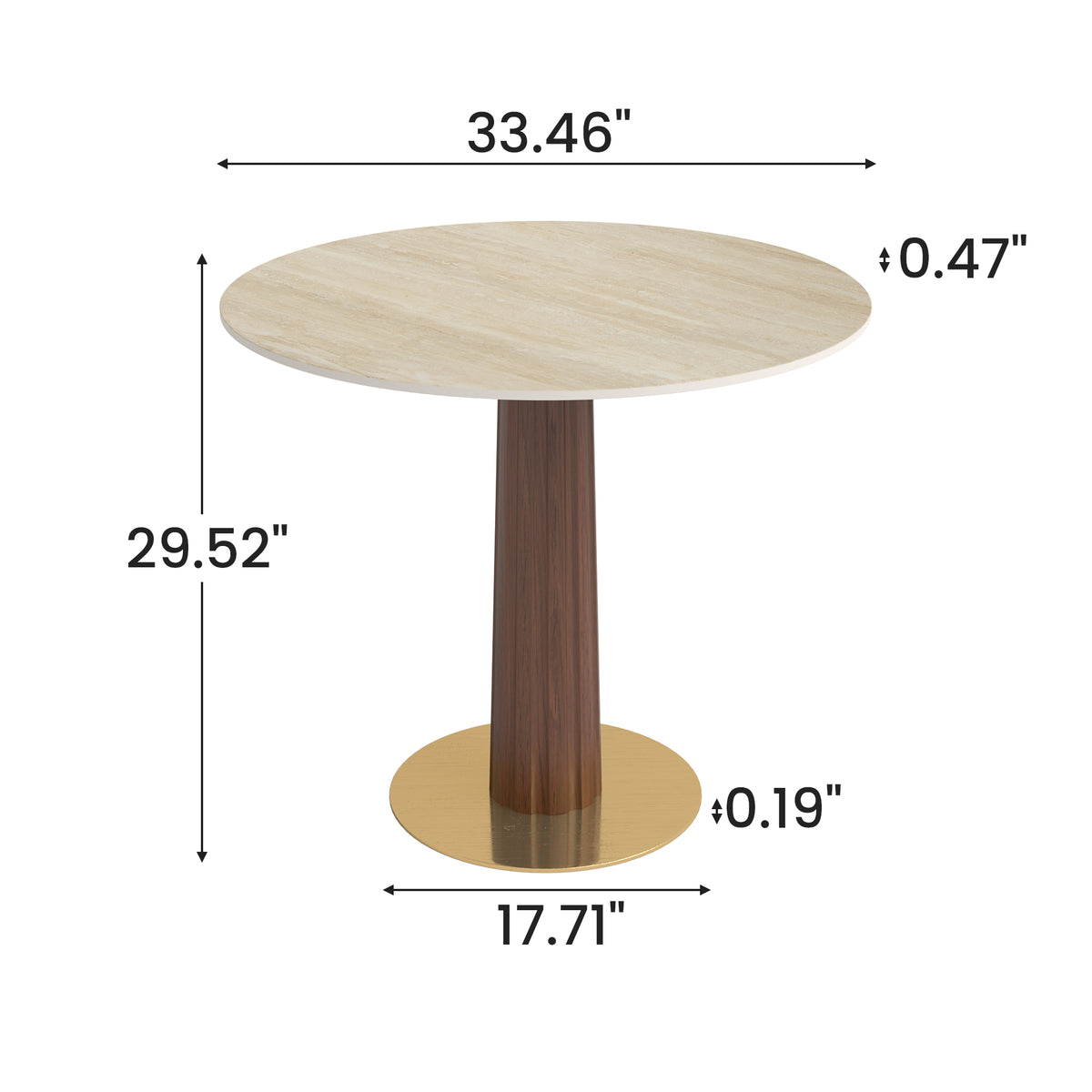 Light Luxury Conversation Table – Multi-Shape & Material Options + Column-Pattern Solid Wood Leg, Light Retro Leisure Table