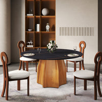 2 Sizes, 3 Tabletop Colors & 2 Leg Colors Round Dining Table – Optional Rotating Lazy Susan