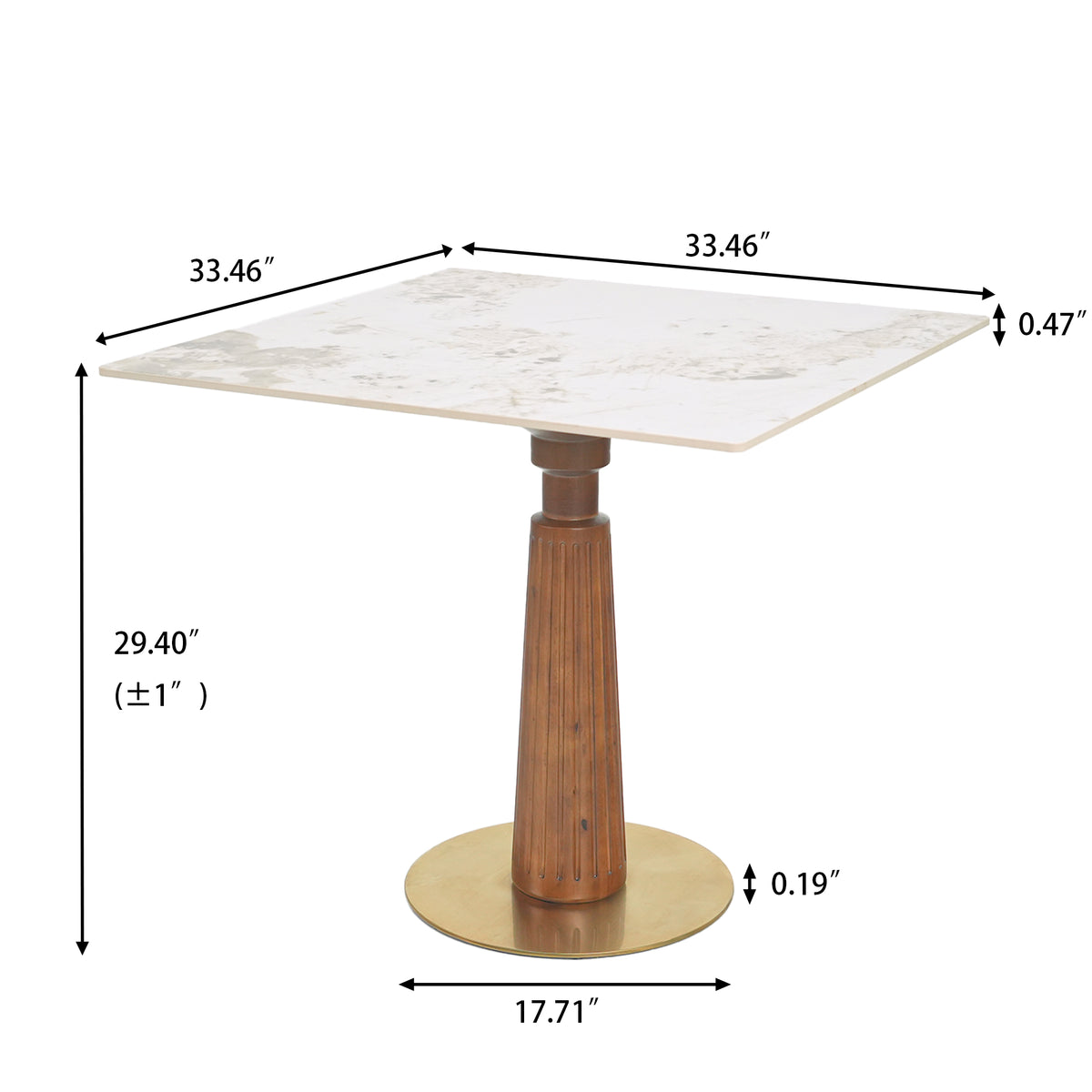 Solid Wood Conversation Table – Multi-Shape & Material Options + Column Base, Light Retro Leisure Table