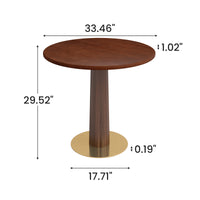 Light Luxury Conversation Table – Multi-Shape & Material Options + Column-Pattern Solid Wood Leg, Light Retro Leisure Table