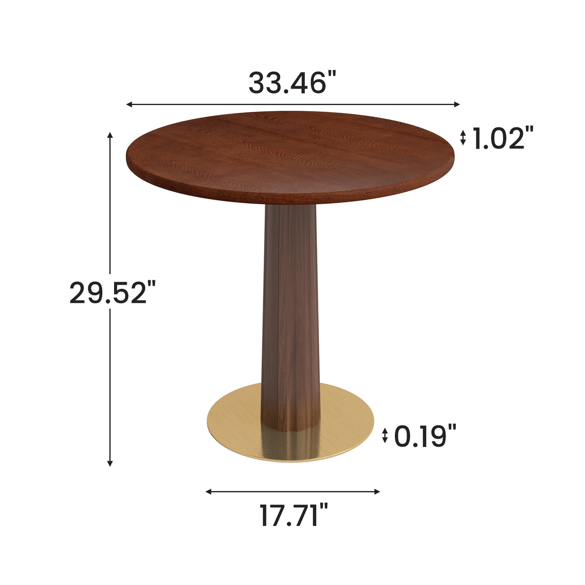Light Luxury Conversation Table – Multi-Shape & Material Options + Column-Pattern Solid Wood Leg, Light Retro Leisure Table