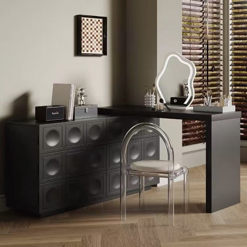NoirArc Modern Lux Corner Dressing Table（Chairs, And Mirrors Are Not Included）