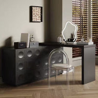 NoirArc Modern Lux Corner Dressing Table（Chairs, And Mirrors Are Not Included）