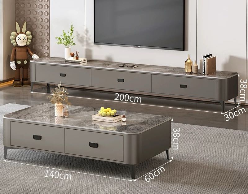 Urban Slate TV Stand & Coffee Table Set