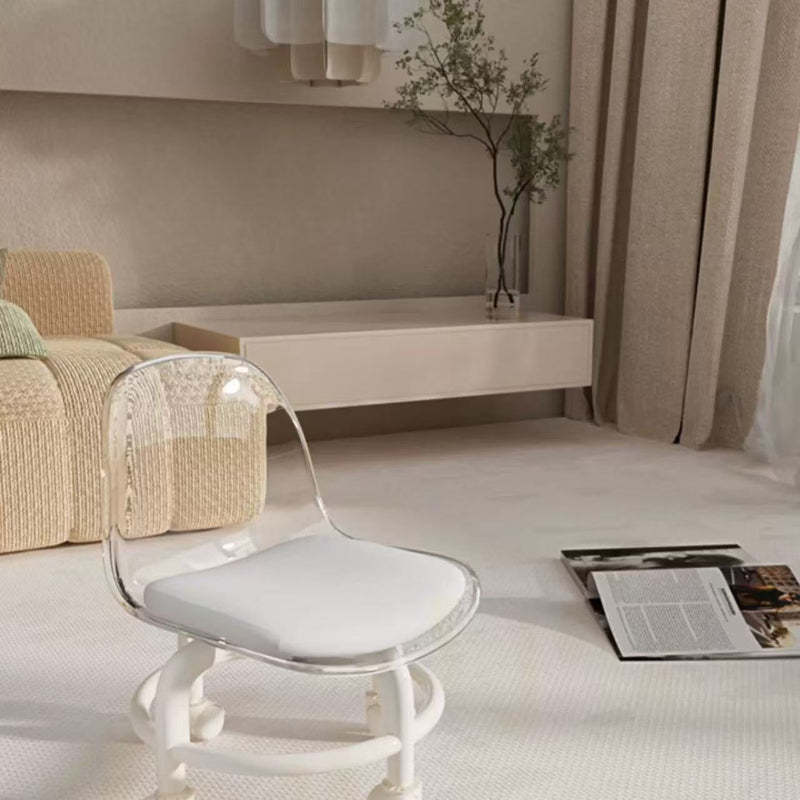 Clear Glide Rolling Stool