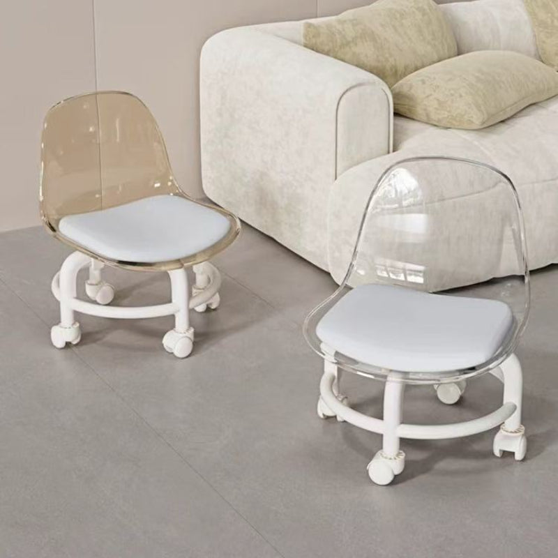 Clear Glide Rolling Stool