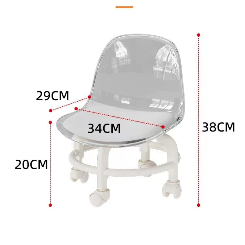 Clear Glide Rolling Stool