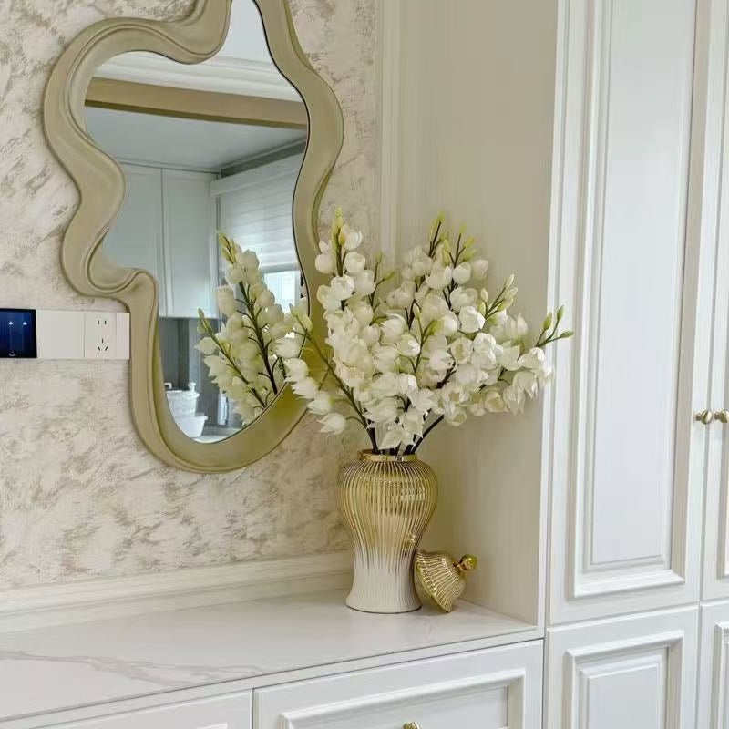 Opulent Gold-Rim Ceramic Vase