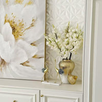 Opulent Gold-Rim Ceramic Vase