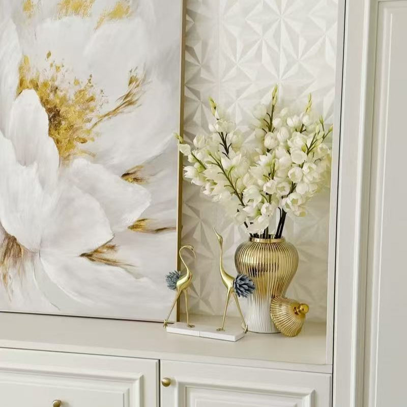 Opulent Gold-Rim Ceramic Vase
