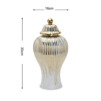 Opulent Gold-Rim Ceramic Vase