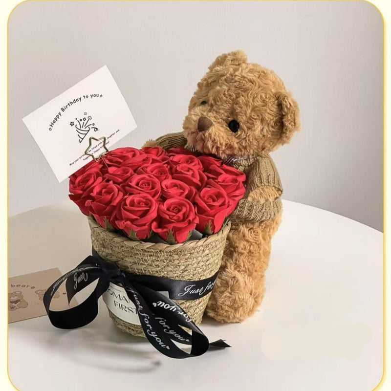 Forever Blooms Teddy Gift Set