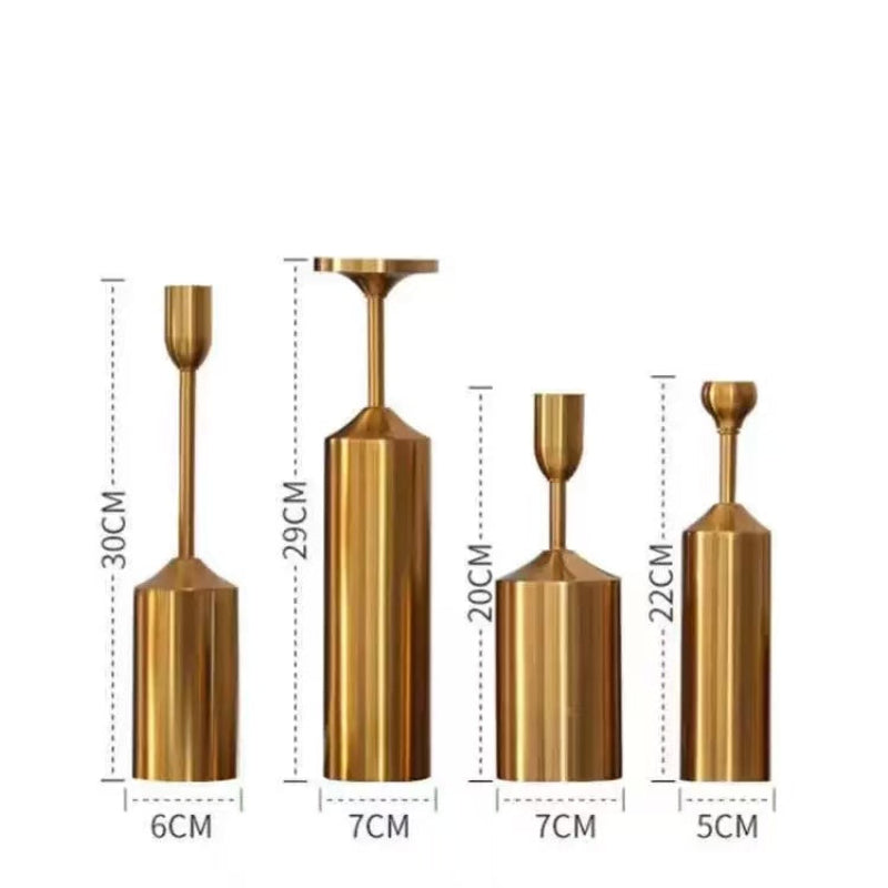 Gilded Elegance Candle Holder Set