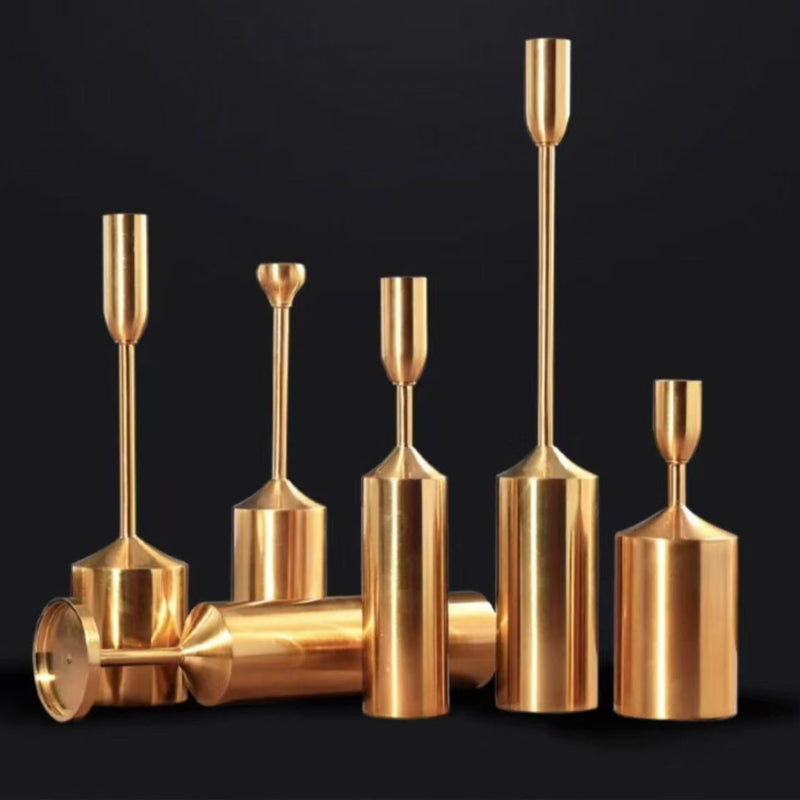 Gilded Elegance Candle Holder Set
