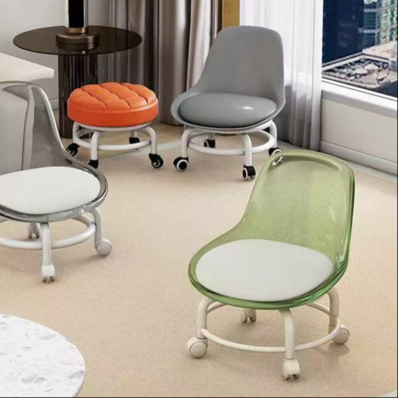 Clear Glide Rolling Stool