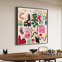 Modern Abstract Graffiti Canvas – Colorful Shapes
