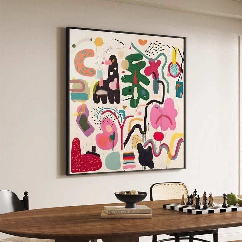 Modern Abstract Graffiti Canvas – Colorful Shapes