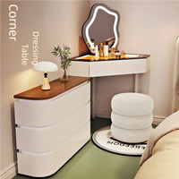 LunaGlow Corner Vanity Set（Chairs, And Mirrors Are Not Included）