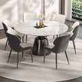 Luxe Marble Round Extension Dining Table