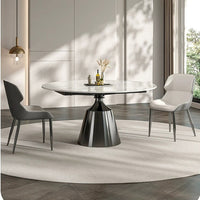 Luxe Marble Round Extension Dining Table