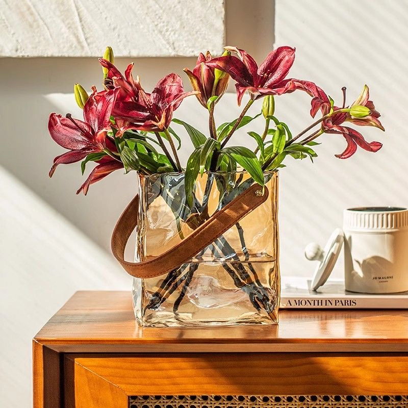 Amber Tote Glass Vase