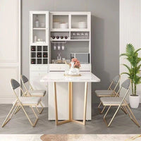 LuxeFold Marble Dining Set