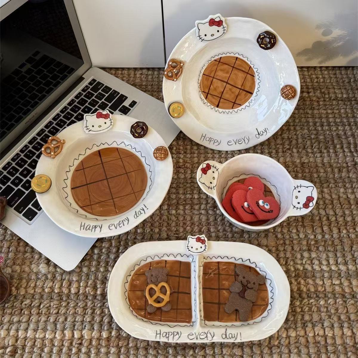 Happy Every Day Ceramic Tableware Set (4-Piece Set)