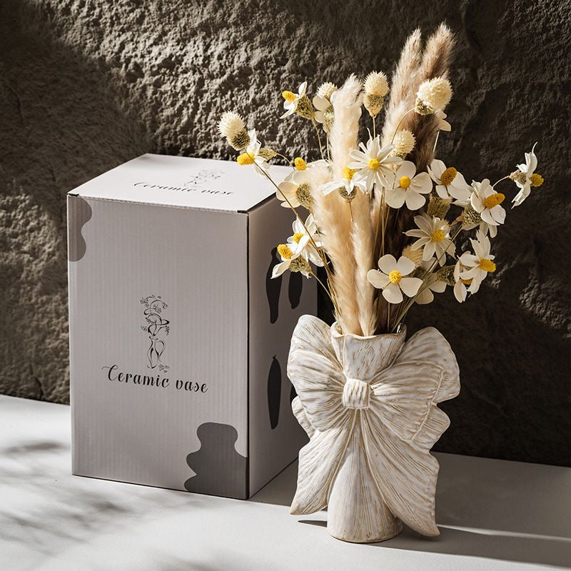 Whisper Bow Ceramic Vase
