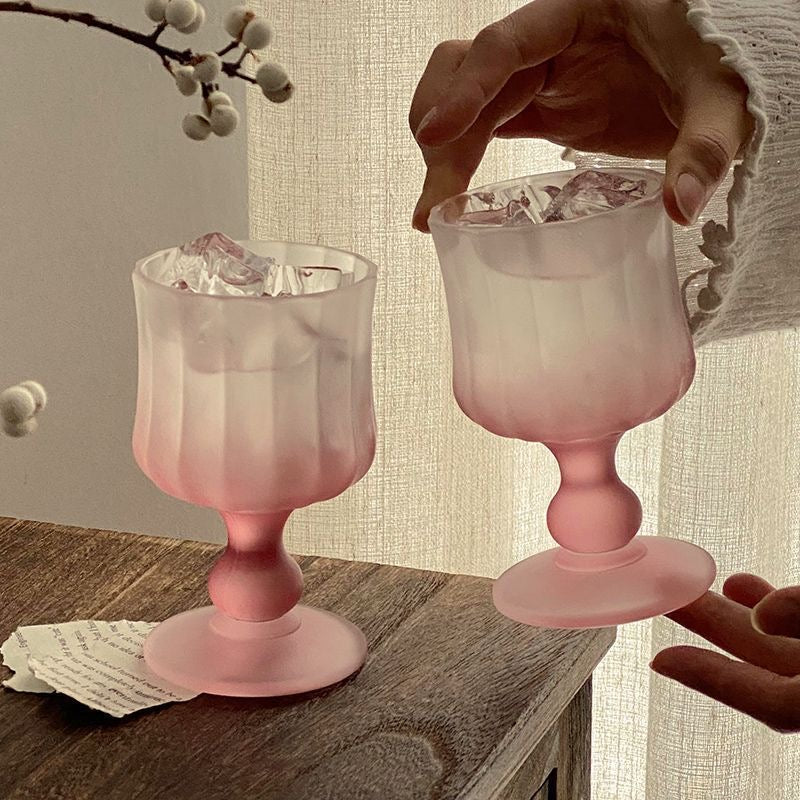 Blush Frosted Gradient Goblet – Single
