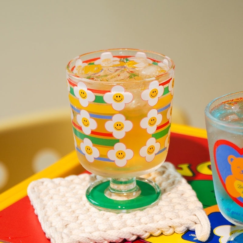 Rainbow Bloom Glass Goblet