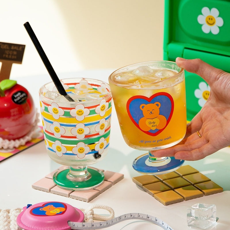 Rainbow Bloom Glass Goblet