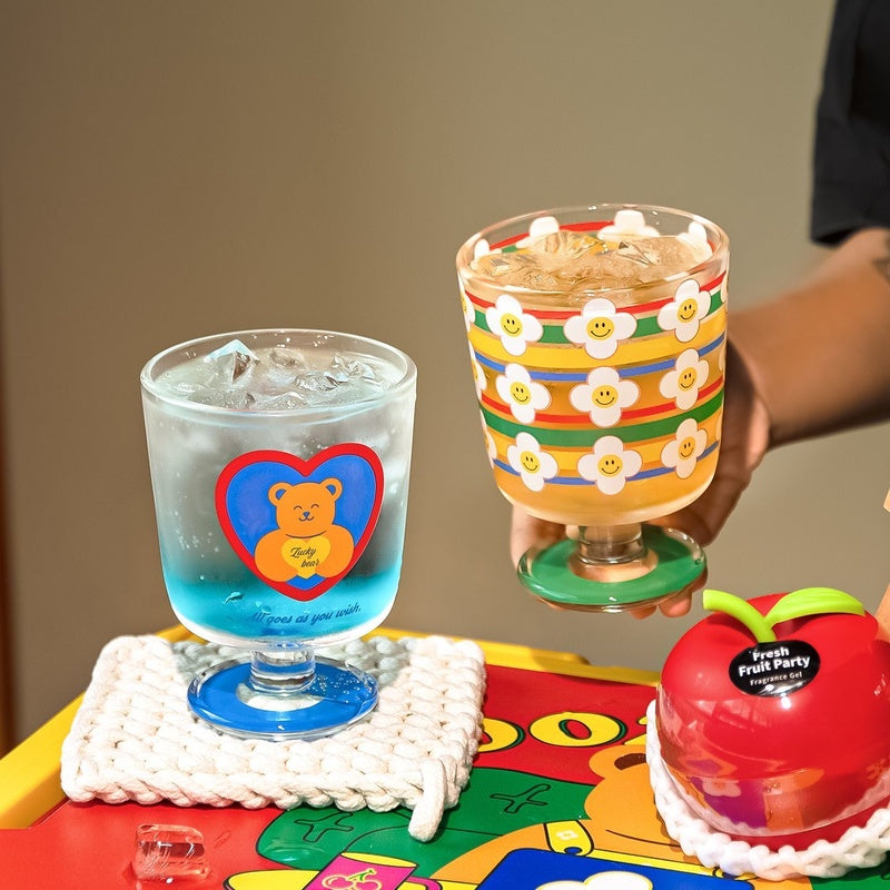 Rainbow Bloom Glass Goblet