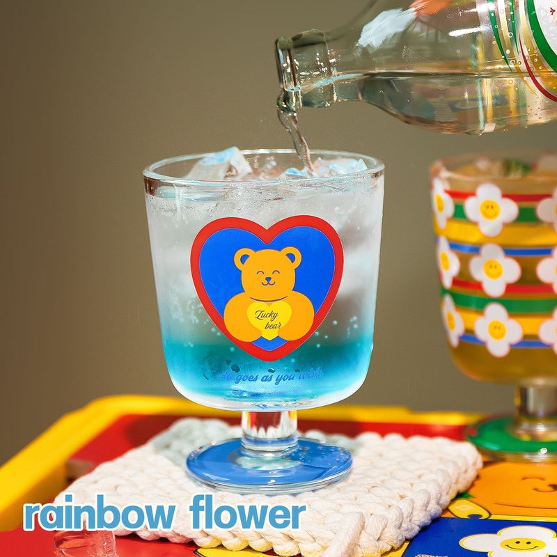 Rainbow Bloom Glass Goblet