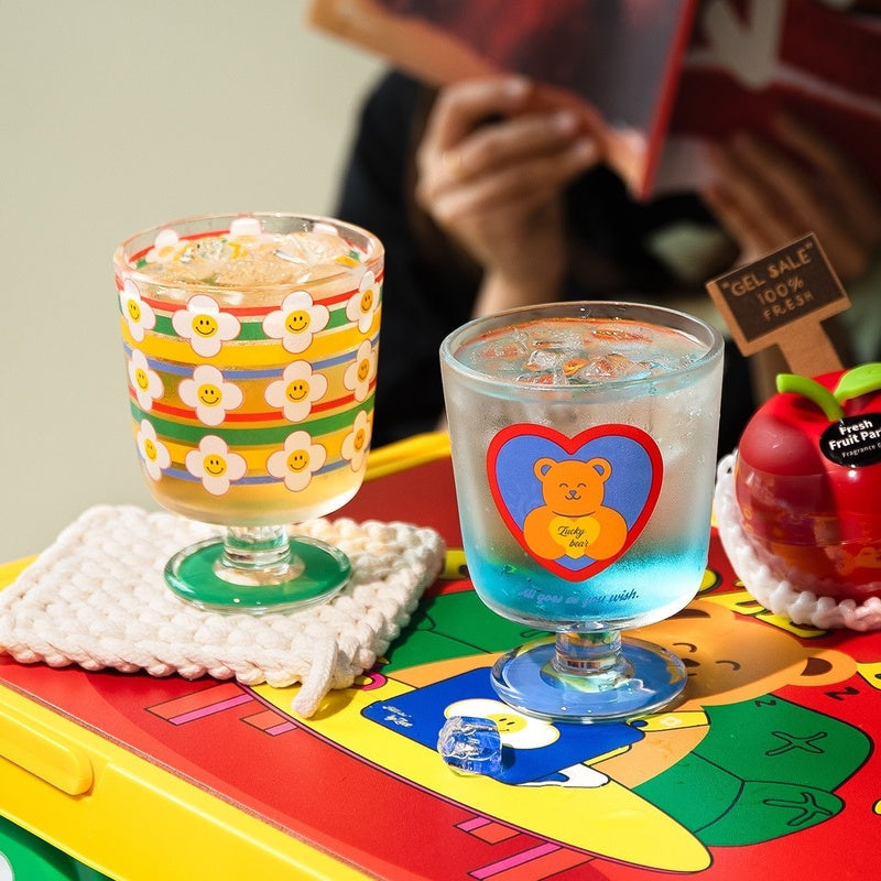Rainbow Bloom Glass Goblet