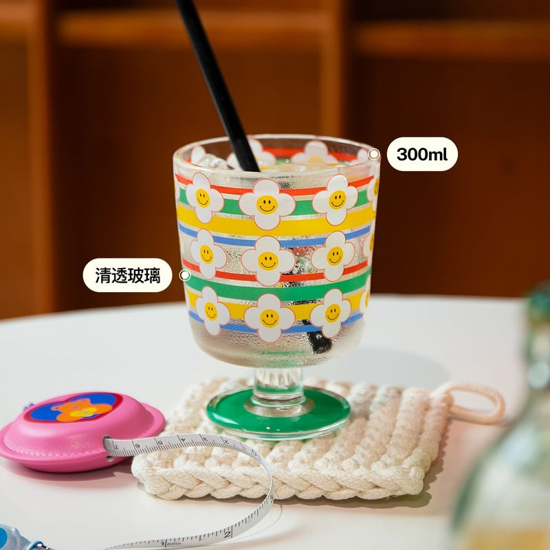 Rainbow Bloom Glass Goblet