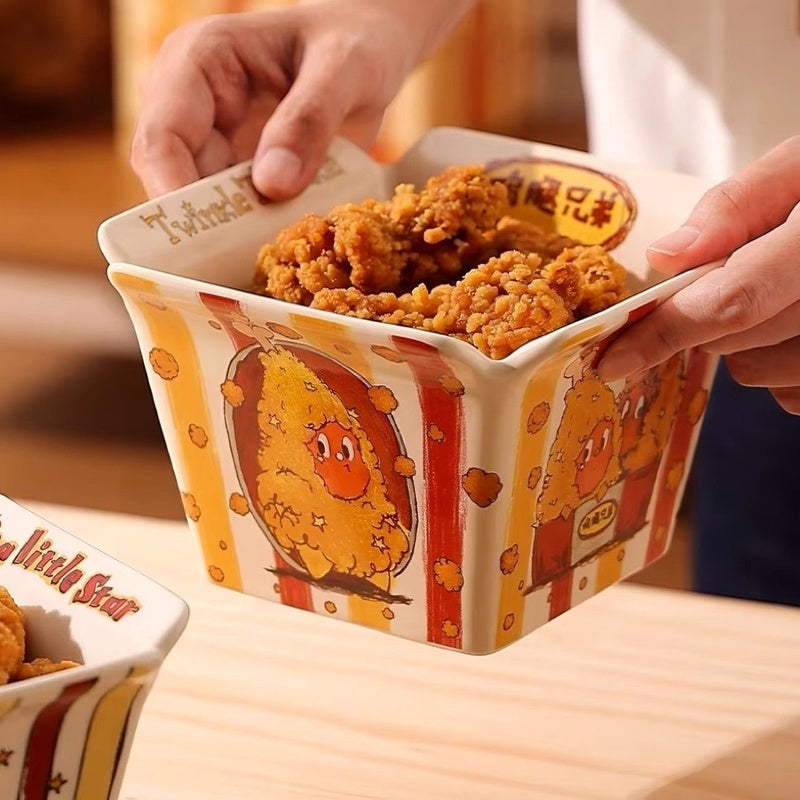 Golden Pop Ceramic Fry Bowl