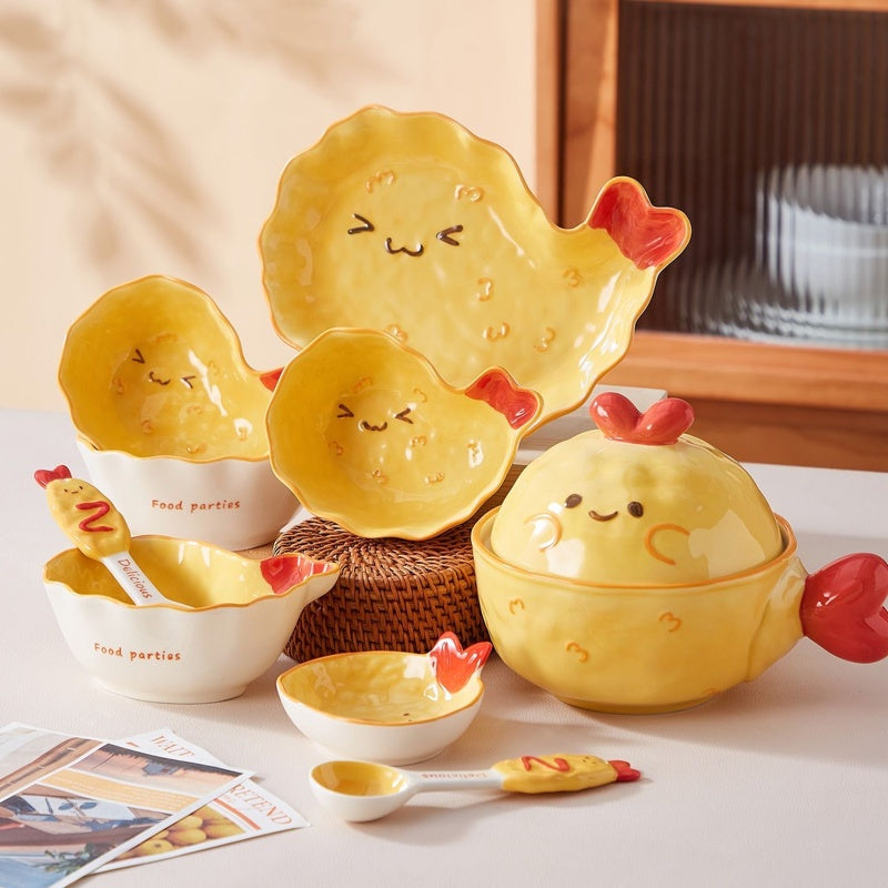 Sunny Shrimp Ceramic Dinnerware Set