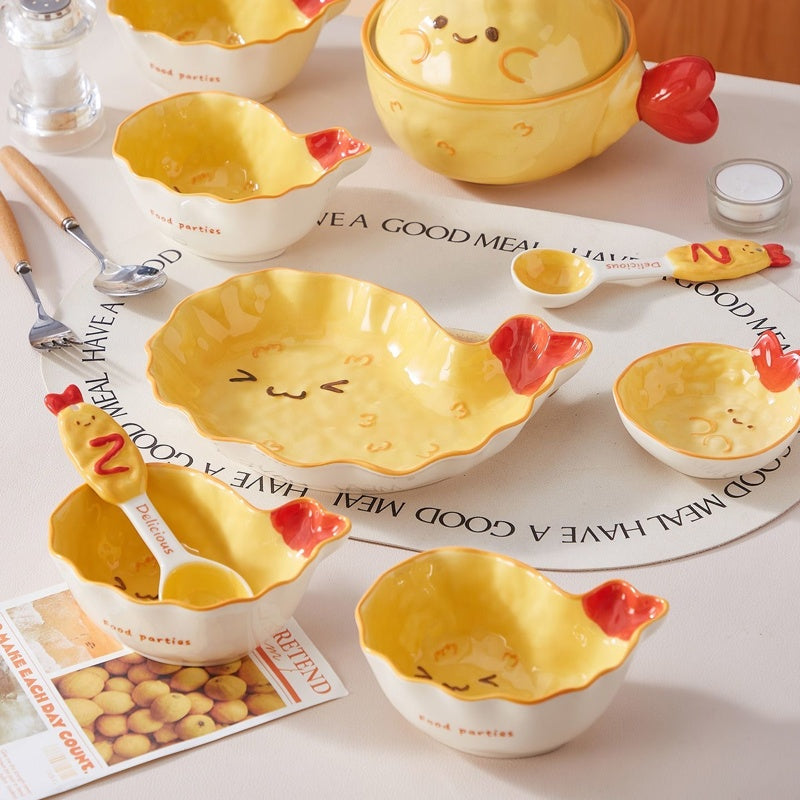 Sunny Shrimp Ceramic Dinnerware Set