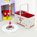 HappyClean Spin Mop Bucket Set with 6 Mop Heads