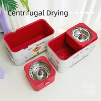 HappyClean Spin Mop Bucket Set with 6 Mop Heads