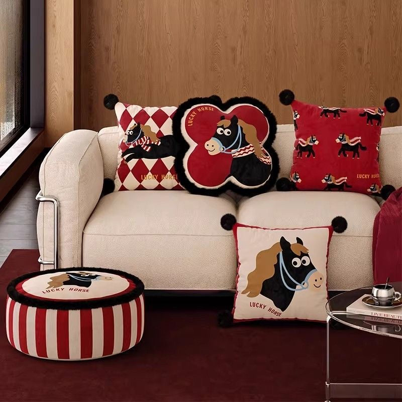 Lucky Horse Decorative Throw Pillow